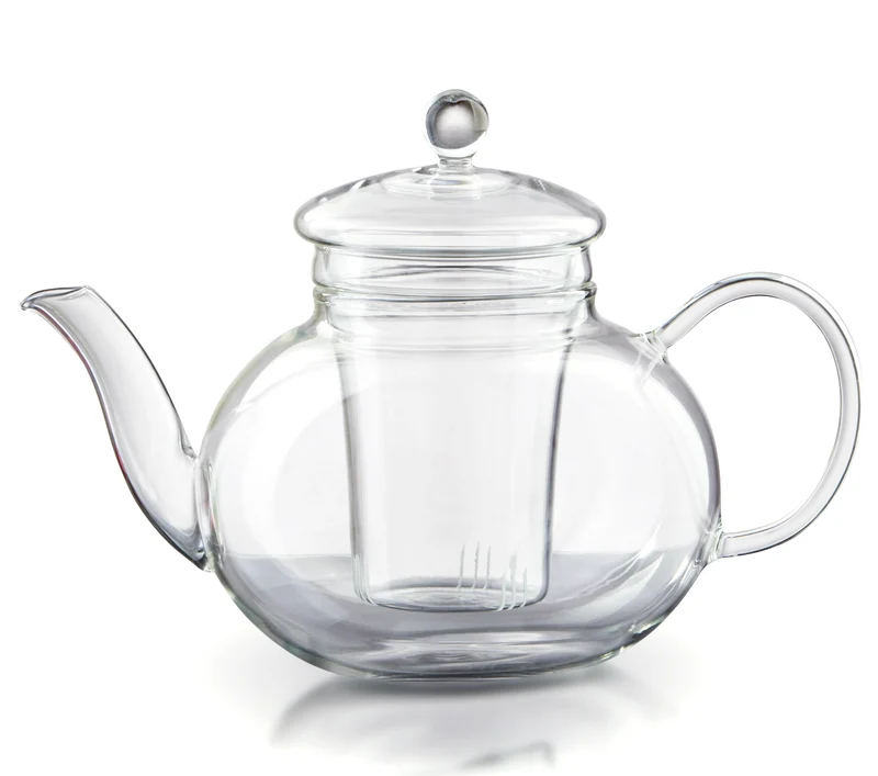 Theire en verre aladdin 1L avec couvercle en verre , D8xH19cm