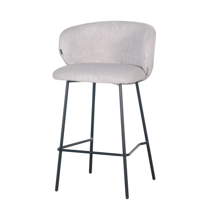 Tabouret de bar velours cotelé, 55x54xH87CM - ELISA
