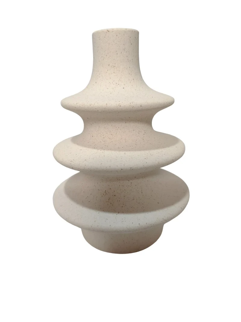Vase en ceramique blanc, D12,1xH17,5cm