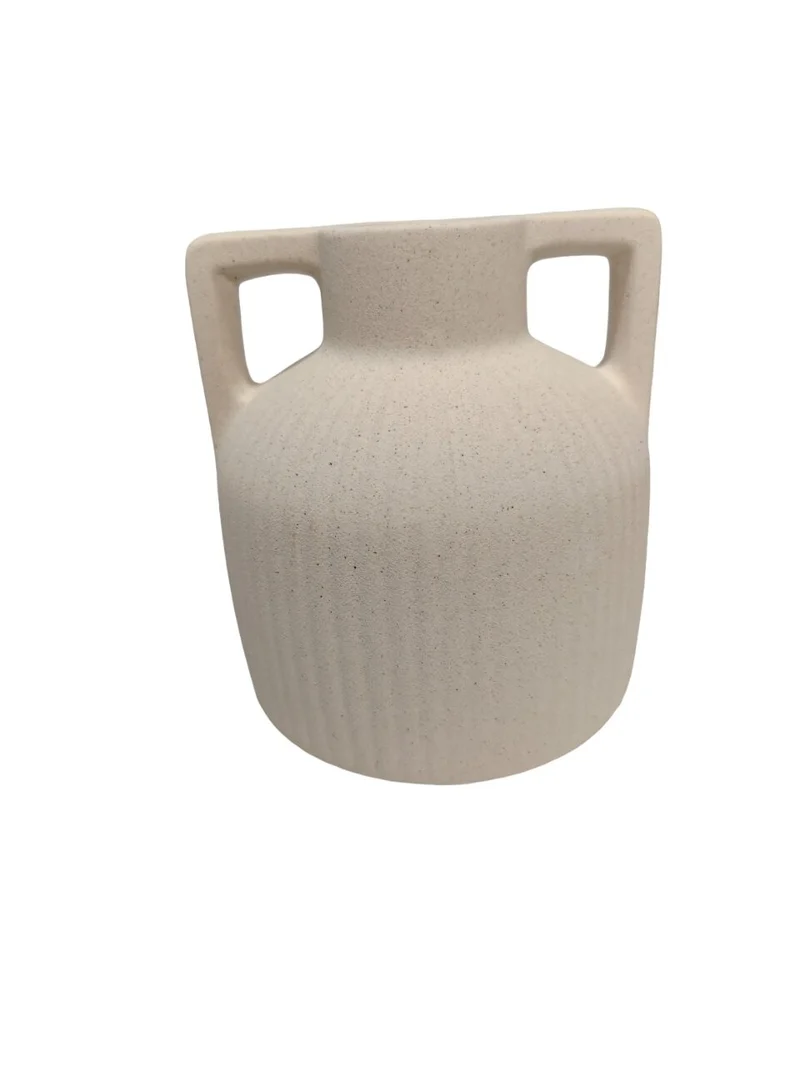 Vase en ceramique blanc, D12,7xH13,8cm