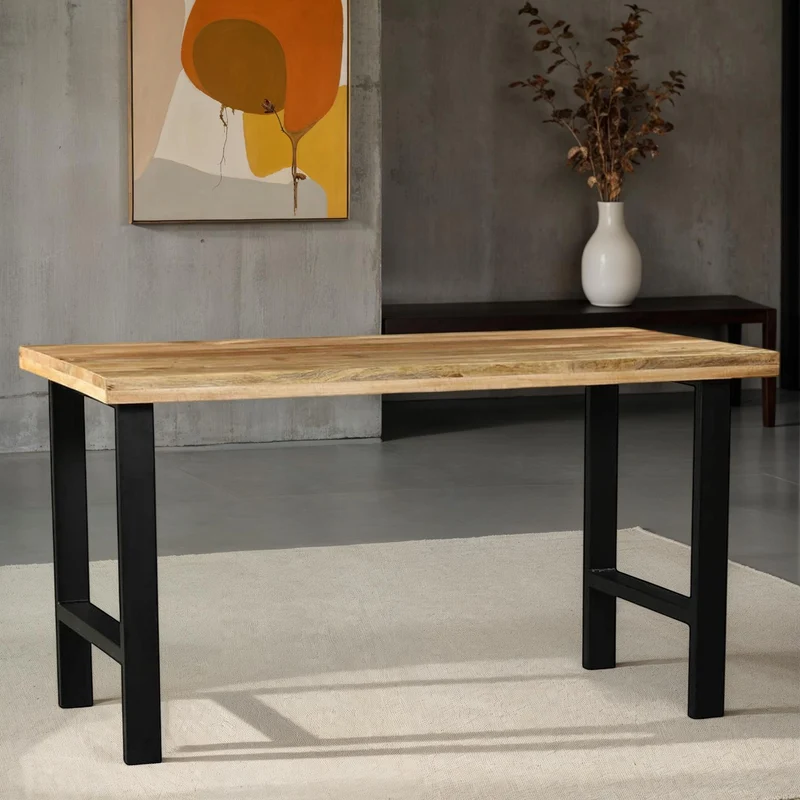 Table haute en bois manguier, H90CM, EP6CM - FLAVIA