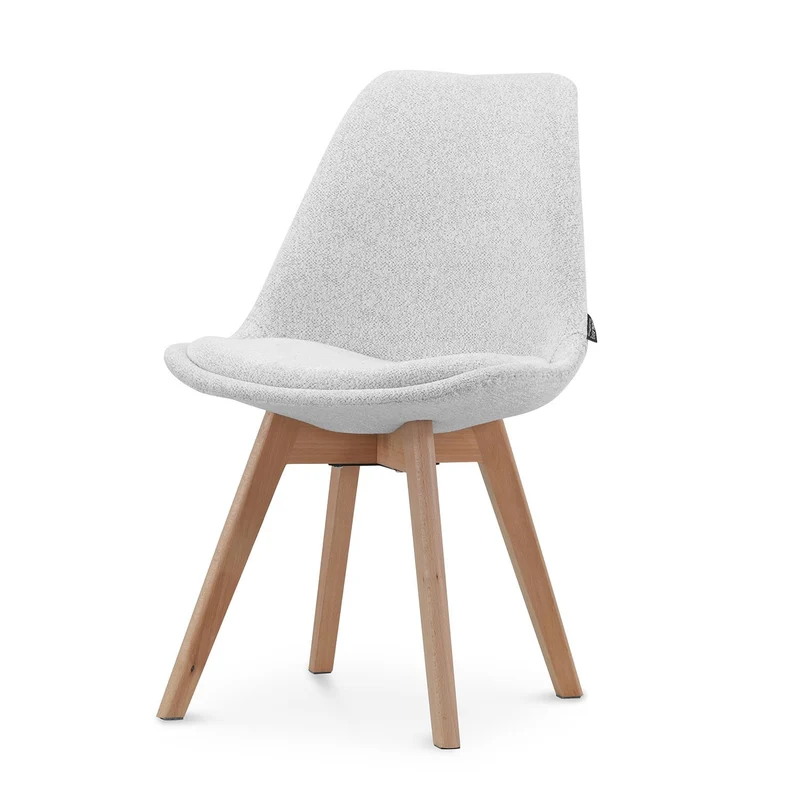 Chaise en tissu pieds en bois massif, 58x49,5x82CM-Alba