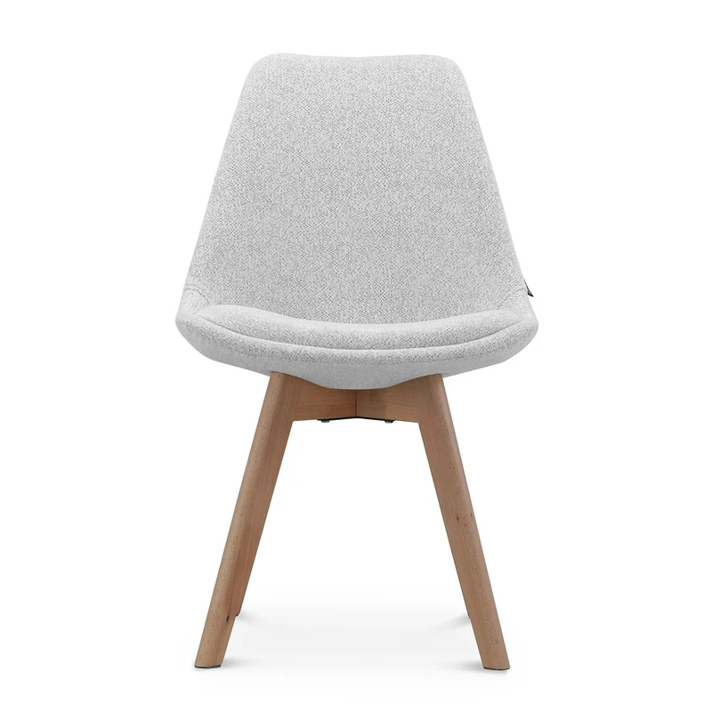 Chaise en tissu pieds en bois massif, 58x49,5x82CM-Alba