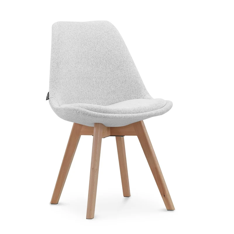 Chaise en tissu pieds en bois massif, 58x49,5x82CM-Alba