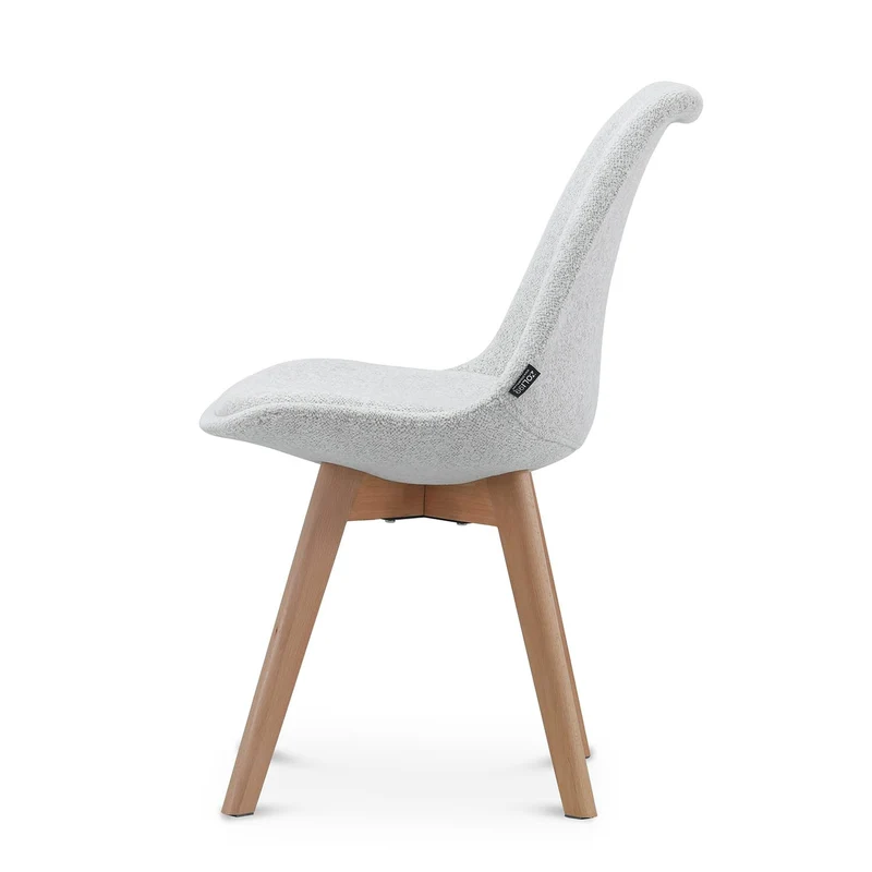 Chaise en tissu pieds en bois massif, 58x49,5x82CM-Alba