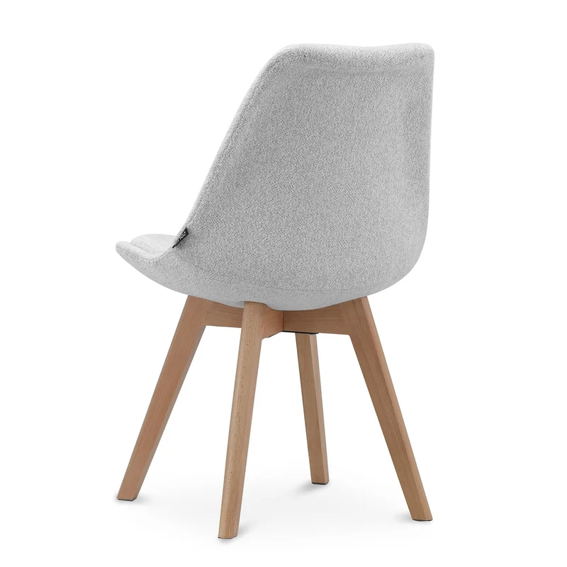 Chaise en tissu pieds en bois massif, 58x49,5x82CM-Alba