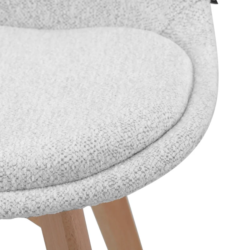 Chaise en tissu pieds en bois massif, 58x49,5x82CM-Alba