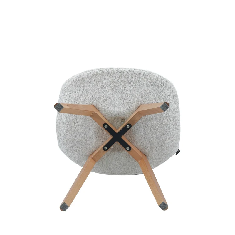 Chaise en tissu pieds en bois massif, 58x49,5x82CM-Alba