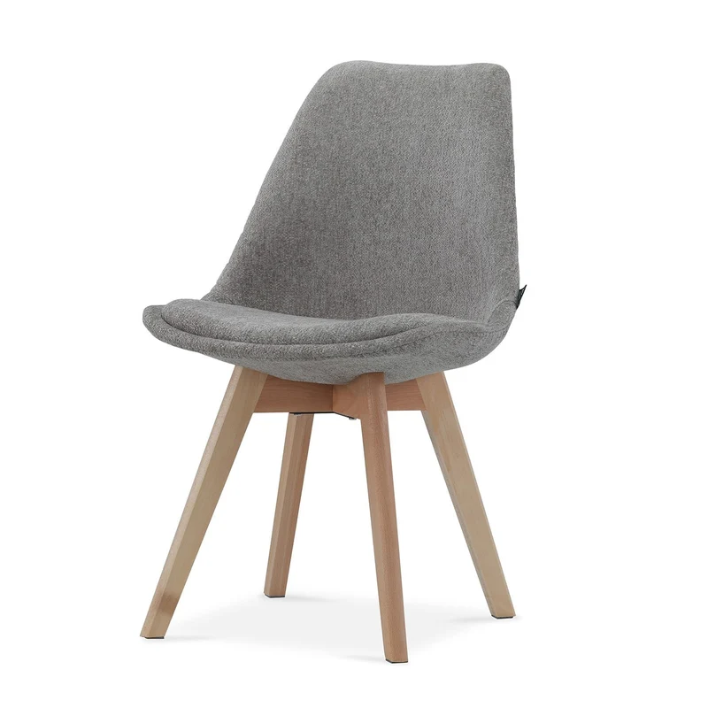 Chaise en tissu pieds en bois massif, 58x49,5x82CM-Alba