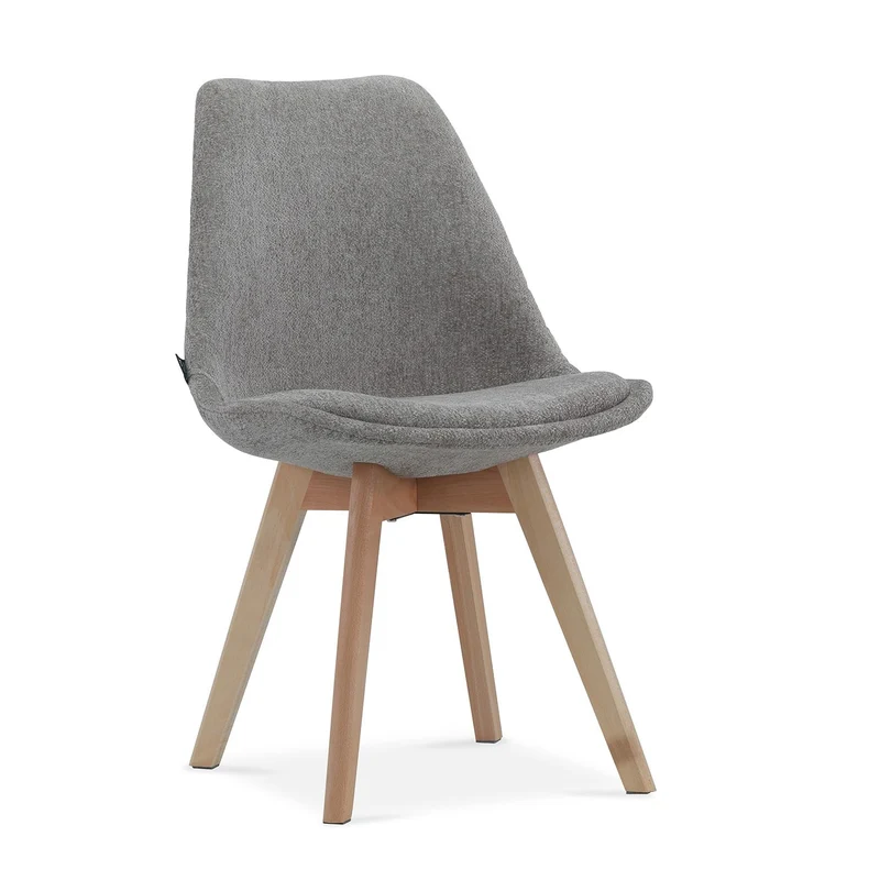 Chaise en tissu pieds en bois massif, 58x49,5x82CM-Alba
