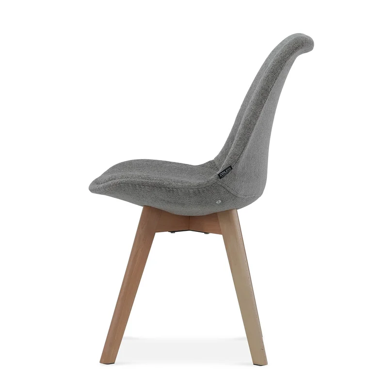 Chaise en tissu pieds en bois massif, 58x49,5x82CM-Alba