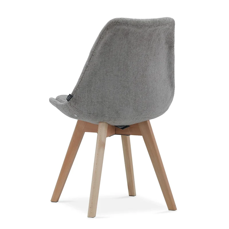 Chaise en tissu pieds en bois massif, 58x49,5x82CM-Alba