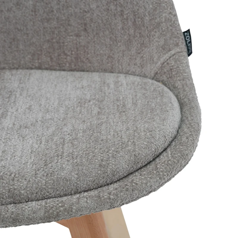 Chaise en tissu pieds en bois massif, 58x49,5x82CM-Alba