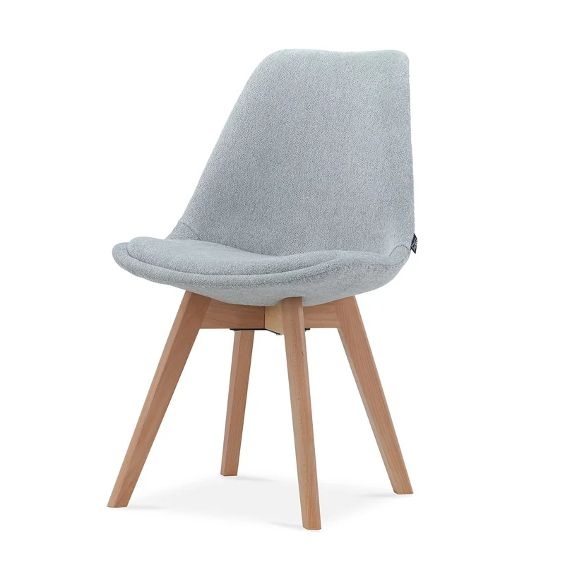 Chaise en tissu pieds en bois massif, 58x49,5x82CM-Alba