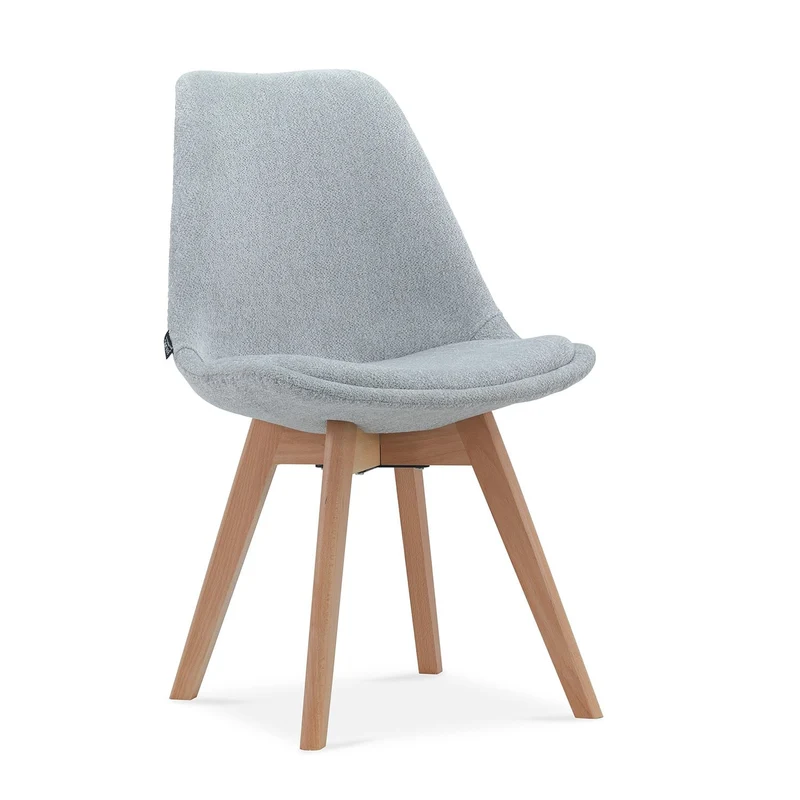 Chaise en tissu pieds en bois massif, 58x49,5x82CM-Alba