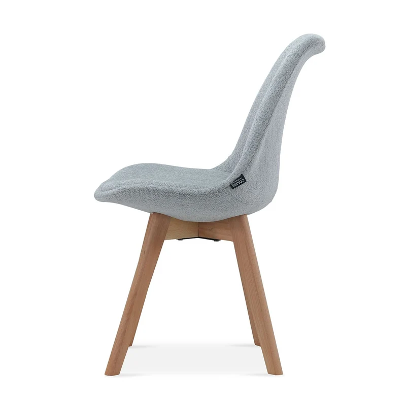 Chaise en tissu pieds en bois massif, 58x49,5x82CM-Alba