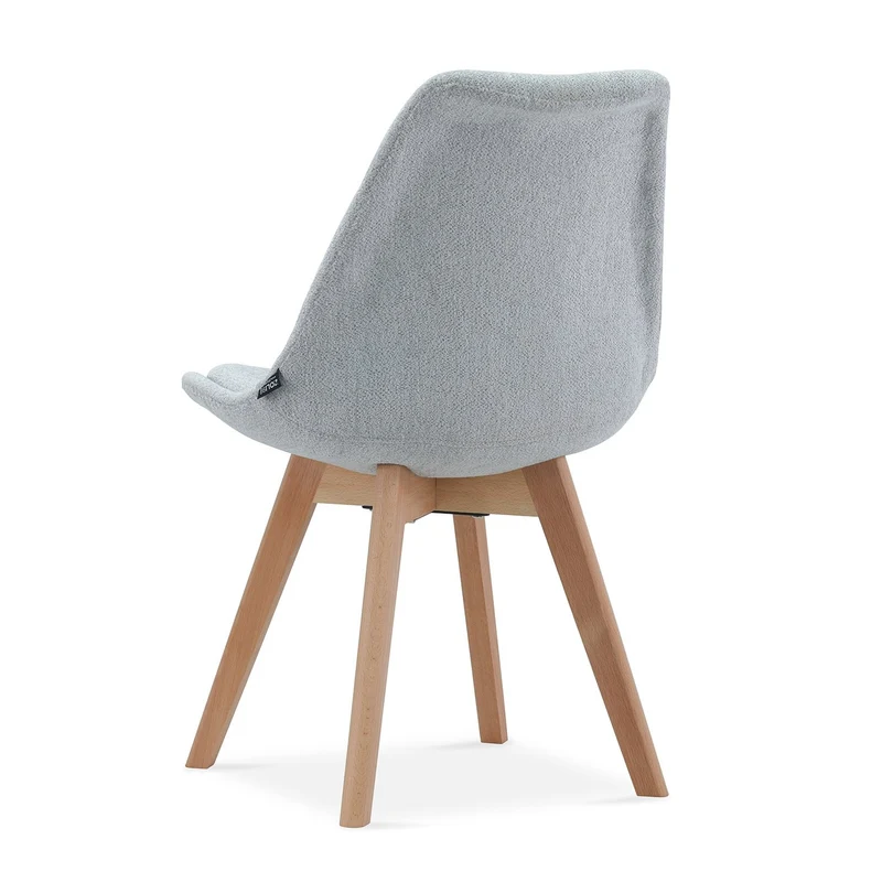 Chaise en tissu pieds en bois massif, 58x49,5x82CM-Alba