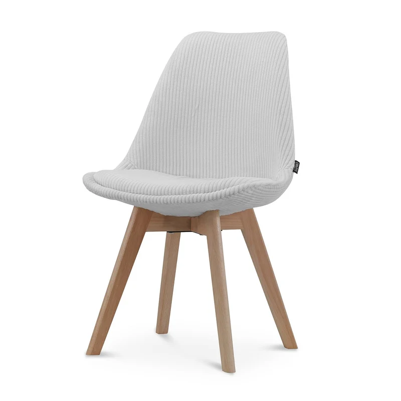 Chaise en tissu pieds en bois massif, 58x49,5x82CM-Alba