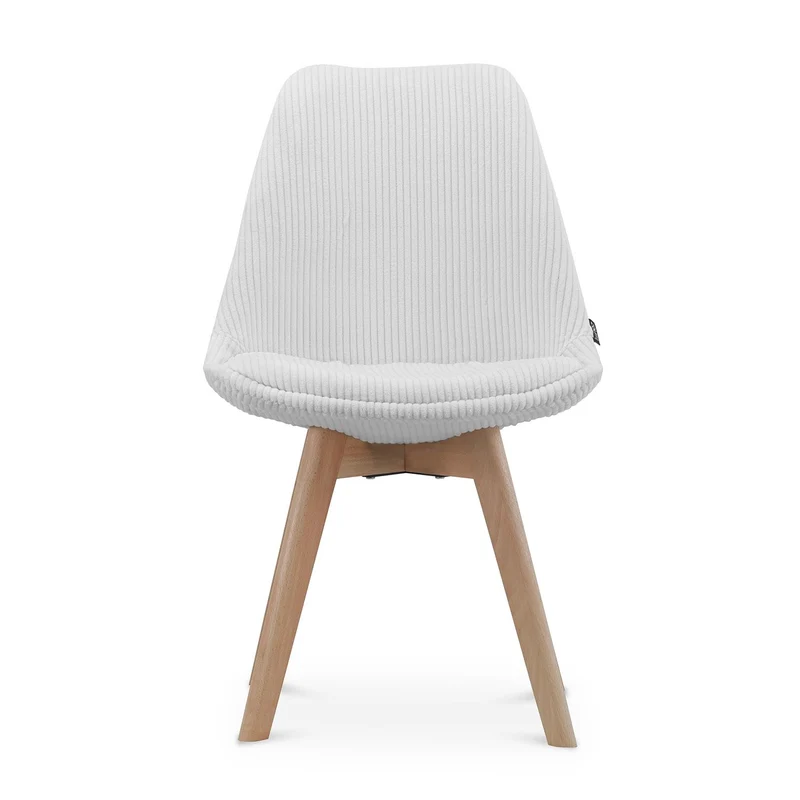 Chaise en tissu pieds en bois massif, 58x49,5x82CM-Alba
