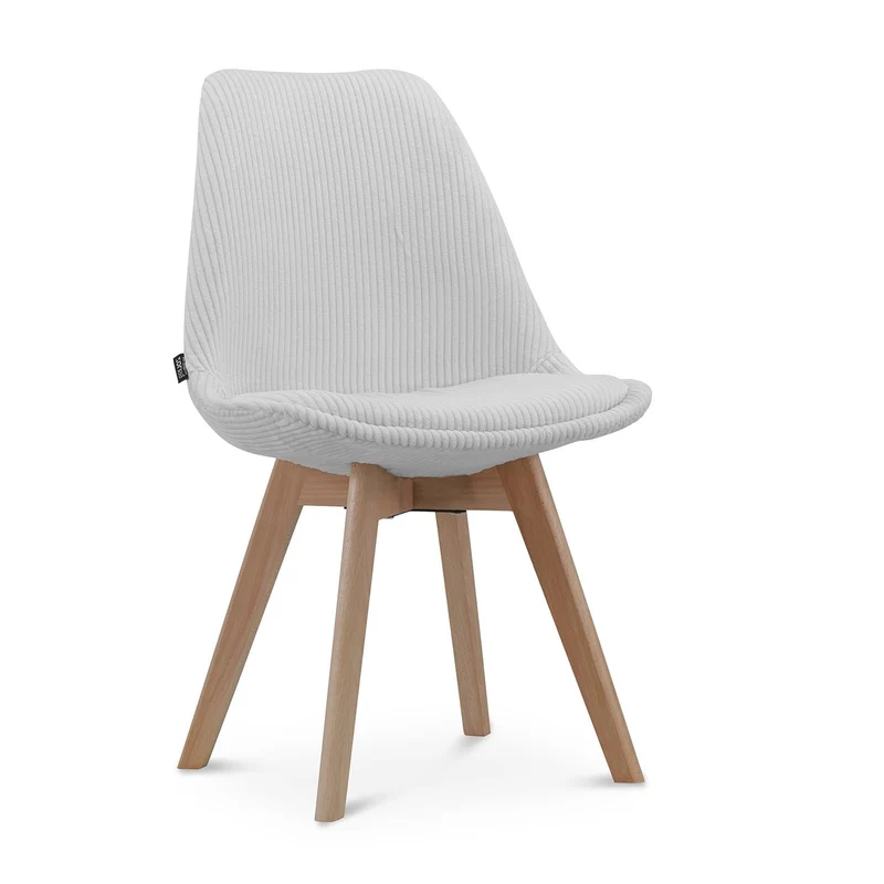 Chaise en tissu pieds en bois massif, 58x49,5x82CM-Alba