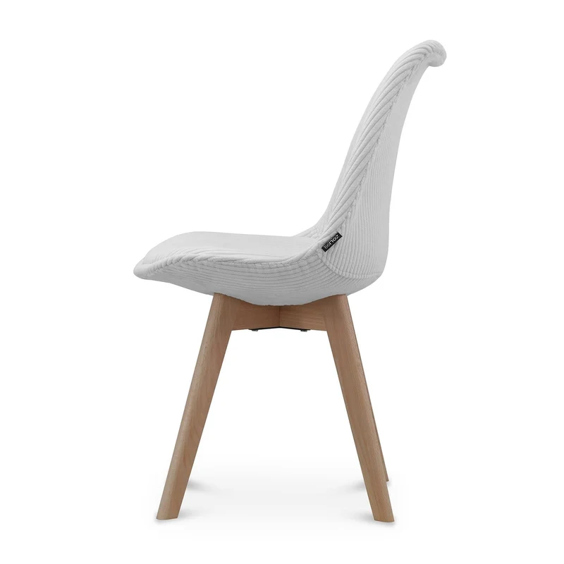 Chaise en tissu pieds en bois massif, 58x49,5x82CM-Alba