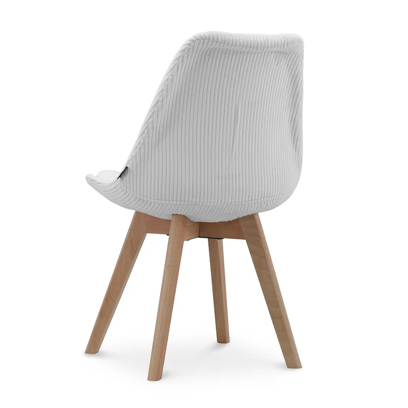 Chaise en tissu pieds en bois massif, 58x49,5x82CM-Alba