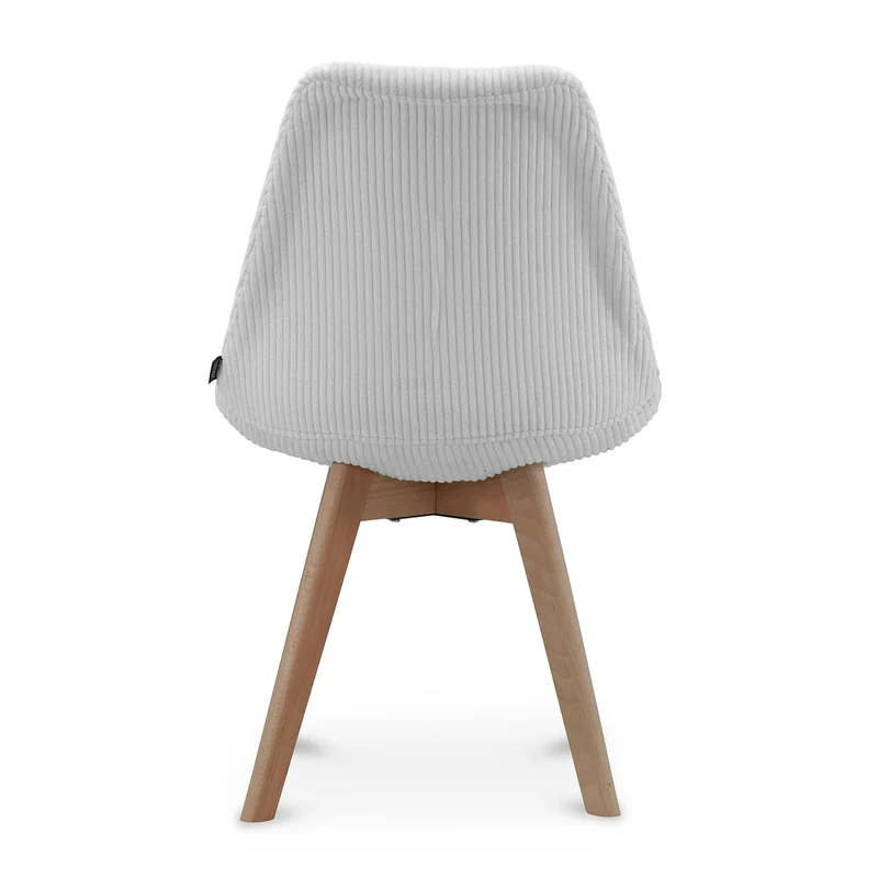 Chaise en tissu pieds en bois massif, 58x49,5x82CM-Alba