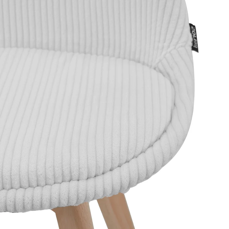 Chaise en tissu pieds en bois massif, 58x49,5x82CM-Alba