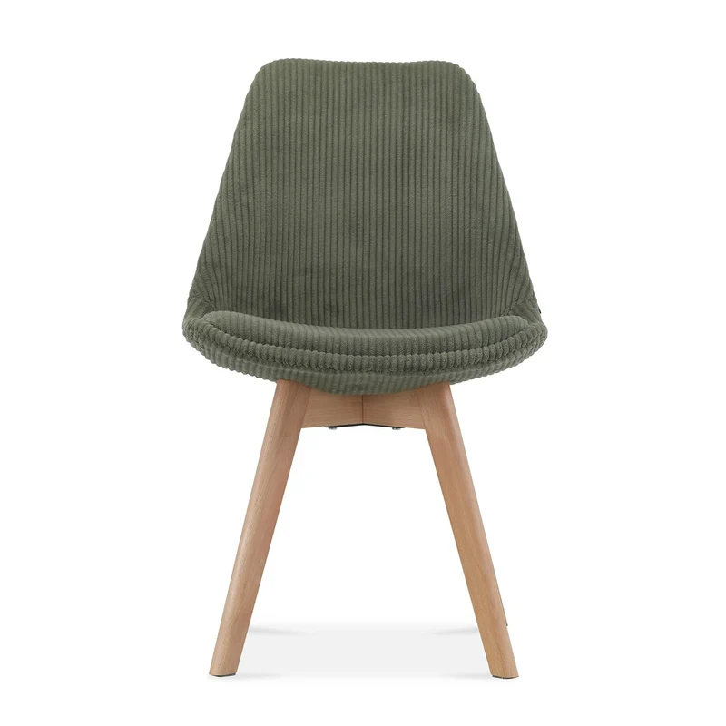 Chaise en tissu pieds en bois massif, 58x49,5x82CM-Alba