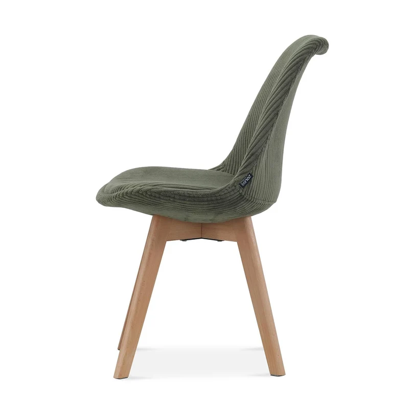 Chaise en tissu pieds en bois massif, 58x49,5x82CM-Alba