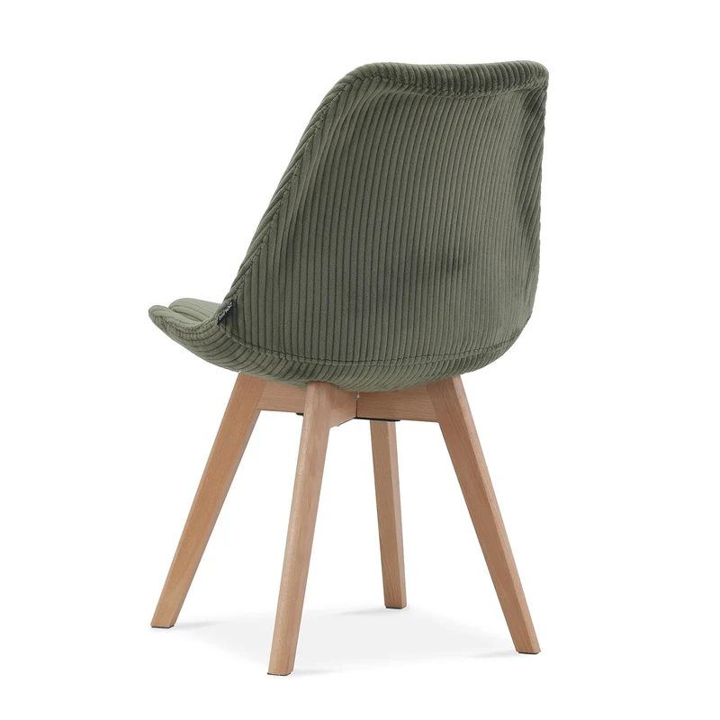 Chaise en tissu pieds en bois massif, 58x49,5x82CM-Alba