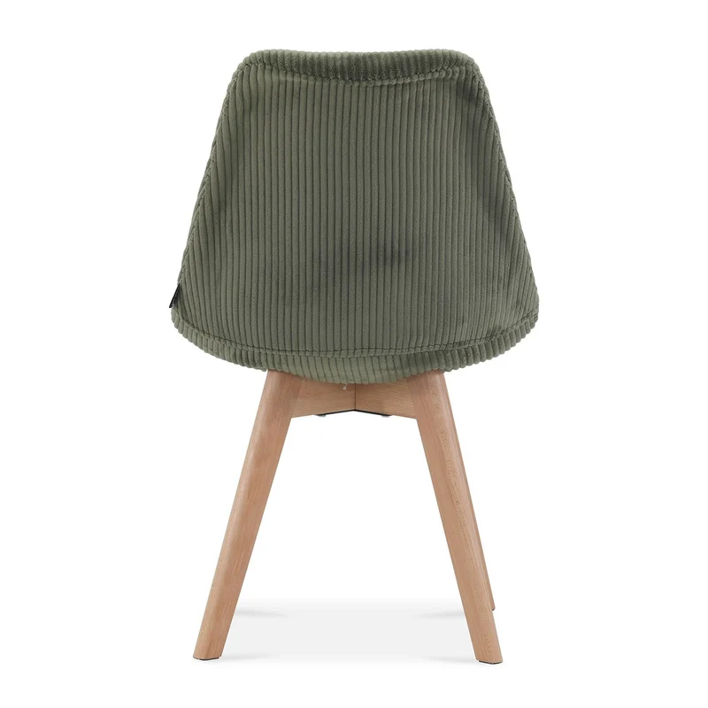 Chaise en tissu pieds en bois massif, 58x49,5x82CM-Alba