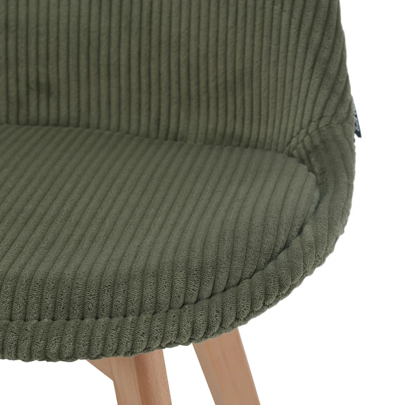 Chaise en tissu pieds en bois massif, 58x49,5x82CM-Alba