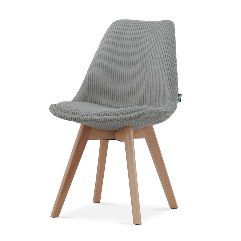 Chaise en tissu pieds en bois massif, 58x49,5x82CM-Alba