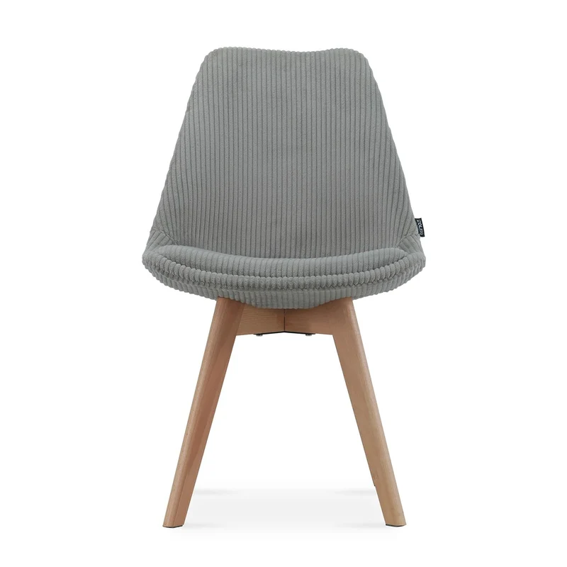 Chaise en tissu pieds en bois massif, 58x49,5x82CM-Alba