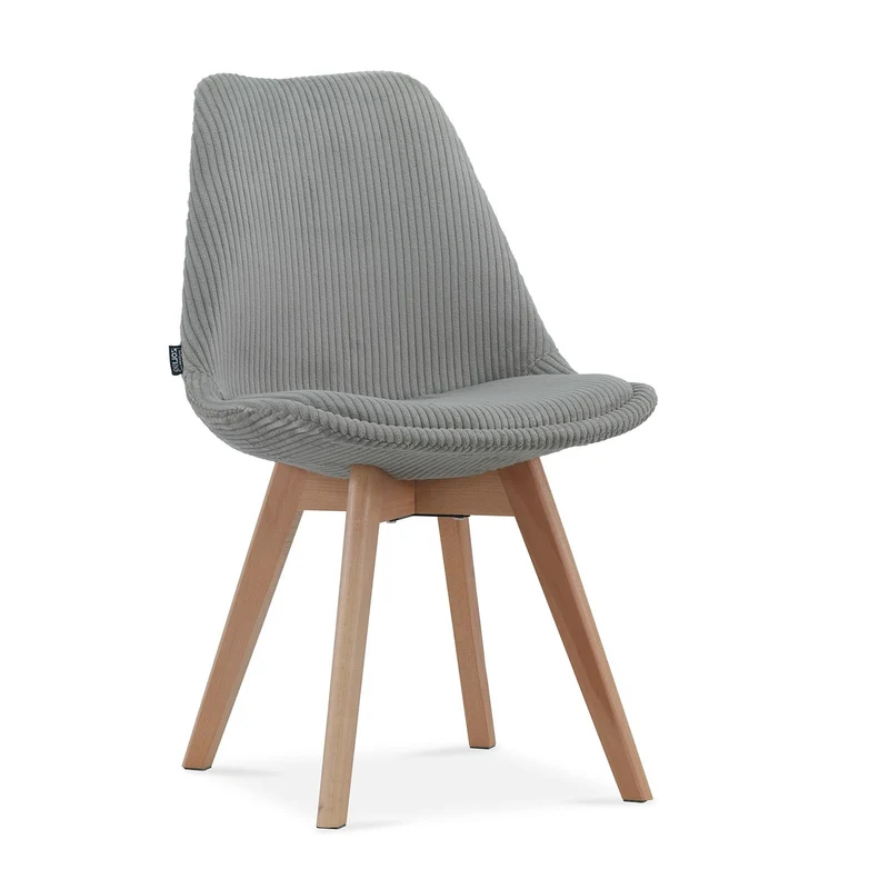Chaise en tissu pieds en bois massif, 58x49,5x82CM-Alba