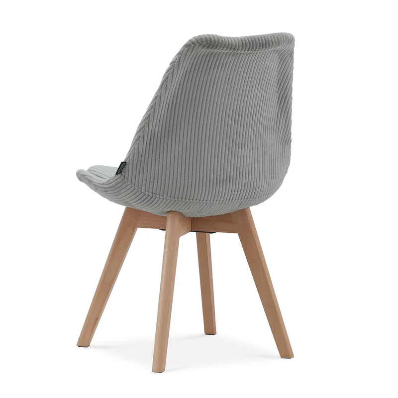 Chaise en tissu pieds en bois massif, 58x49,5x82CM-Alba