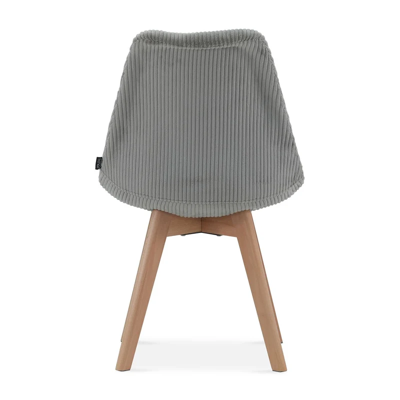 Chaise en tissu pieds en bois massif, 58x49,5x82CM-Alba