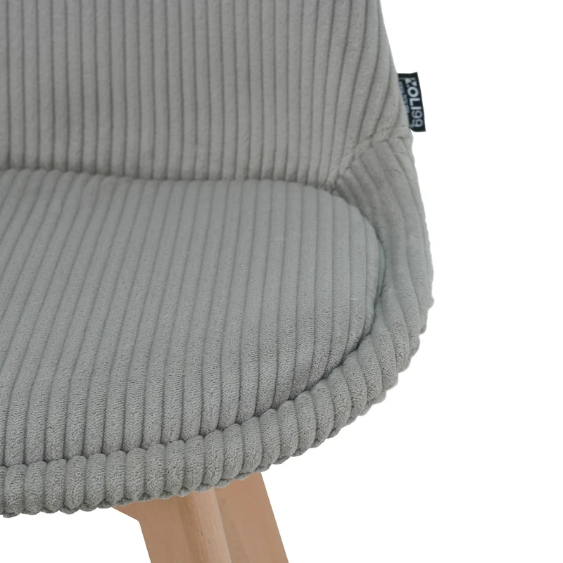 Chaise en tissu pieds en bois massif, 58x49,5x82CM-Alba