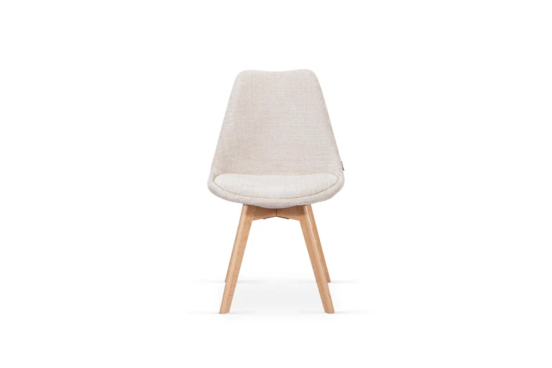 Chaise en tissu pieds en bois massif, 58x49,5x82CM-Alba