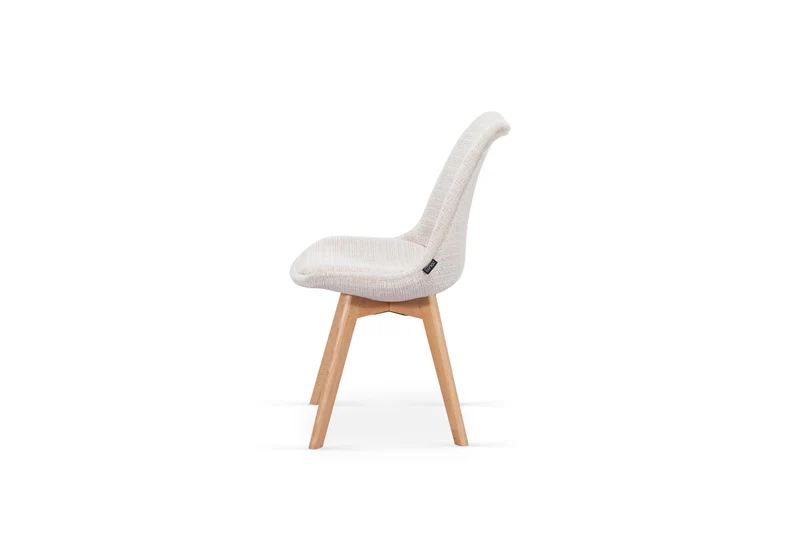 Chaise en tissu pieds en bois massif, 58x49,5x82CM-Alba