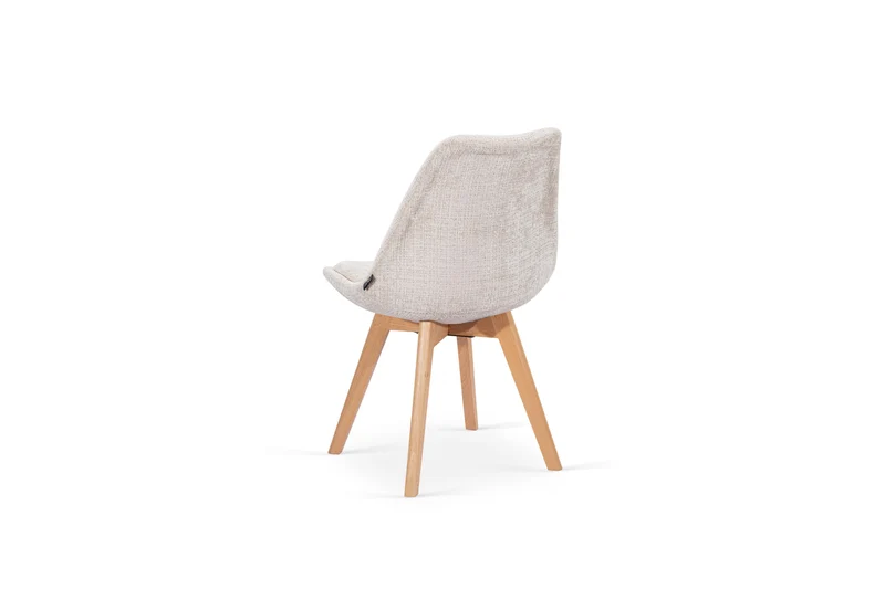 Chaise en tissu pieds en bois massif, 58x49,5x82CM-Alba