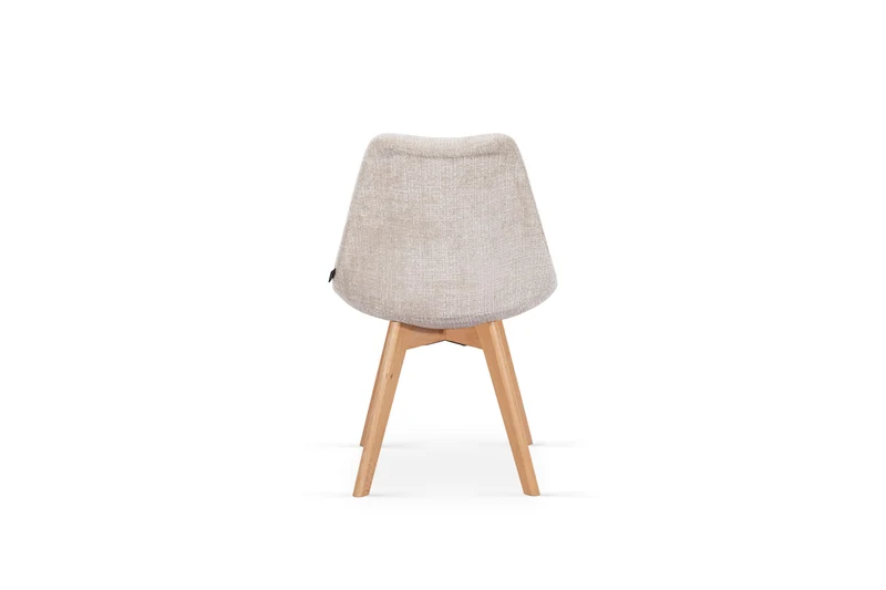 Chaise en tissu pieds en bois massif, 58x49,5x82CM-Alba
