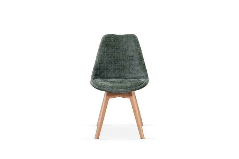 Chaise en tissu pieds en bois massif, 58x49,5x82CM-Alba