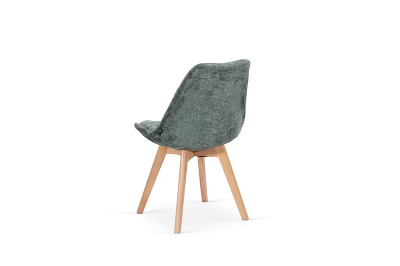 Chaise en tissu pieds en bois massif, 58x49,5x82CM-Alba