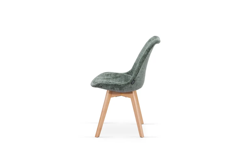 Chaise en tissu pieds en bois massif, 58x49,5x82CM-Alba