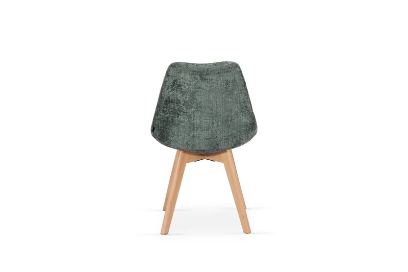 Chaise en tissu pieds en bois massif, 58x49,5x82CM-Alba