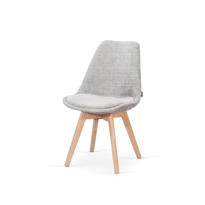 Chaise en tissu pieds en bois massif, 58x49,5x82CM-Alba