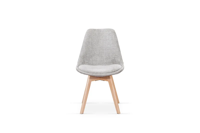 Chaise en tissu pieds en bois massif, 58x49,5x82CM-Alba