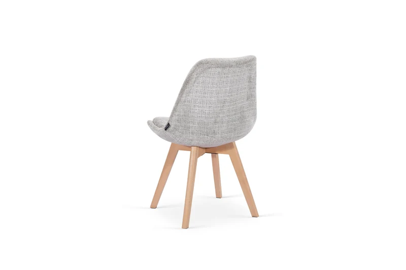 Chaise en tissu pieds en bois massif, 58x49,5x82CM-Alba
